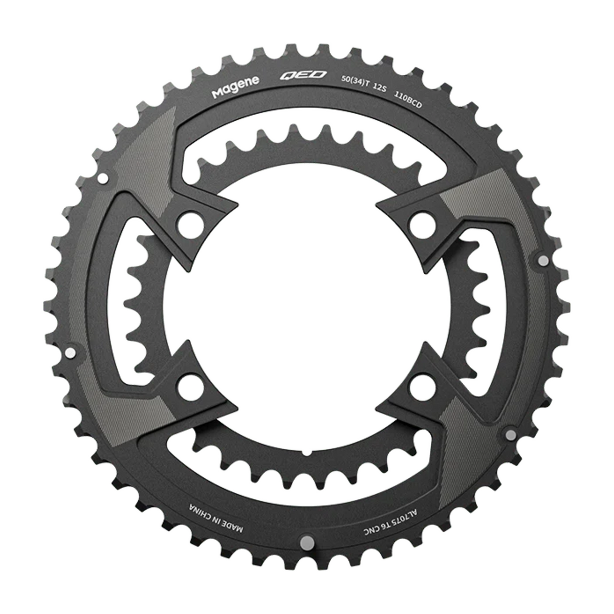 magene qed split chainring front view