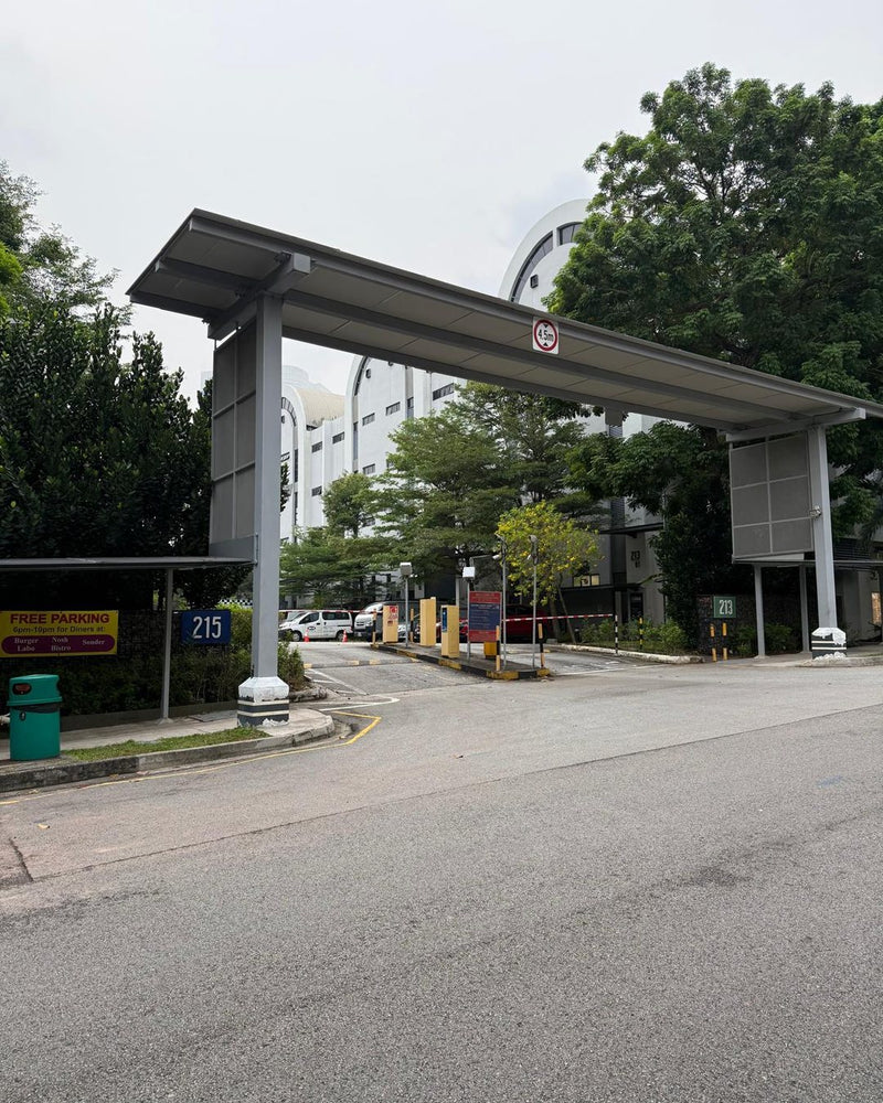 Carpark entrance gantry for Blocks 213 and 215