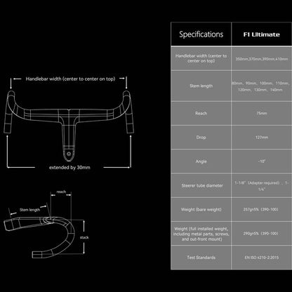 [Pre-Order] F1 Ultimate Carbon Integrated Handlebar