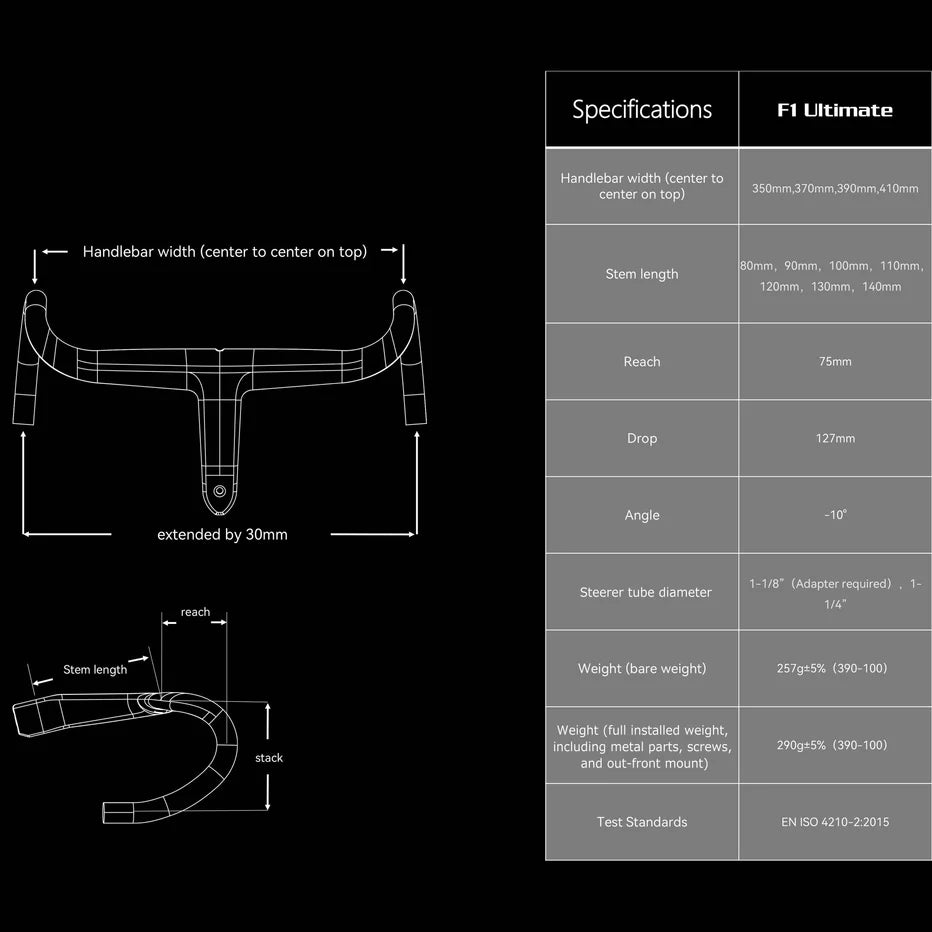 [Ready Stock] F1 Ultimate Carbon Integrated Handlebar