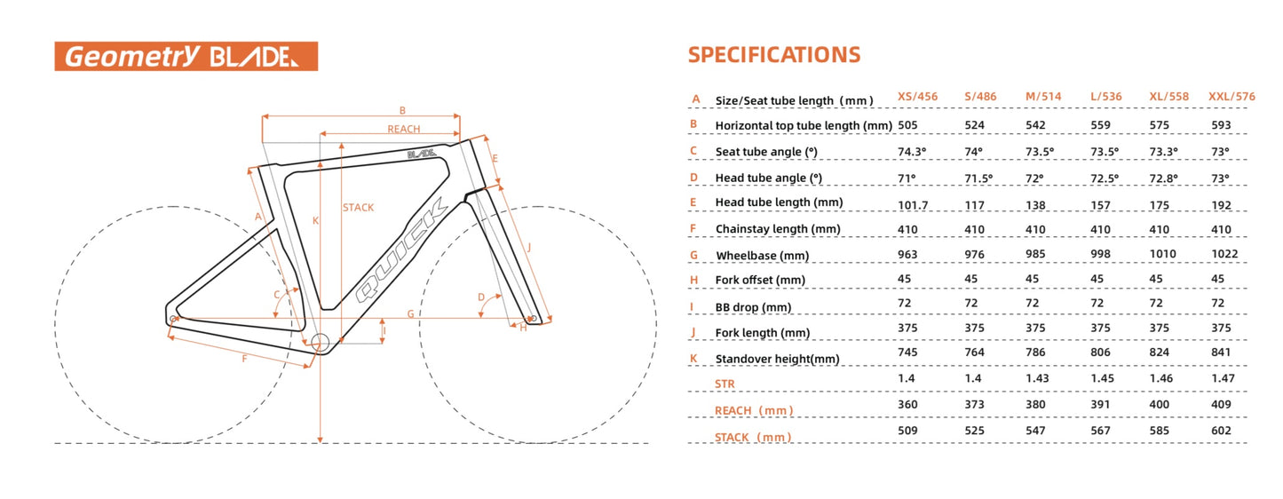 Quickpro BLADE Carbon Road Bike Frameset | UCI Approved | Custom Paint