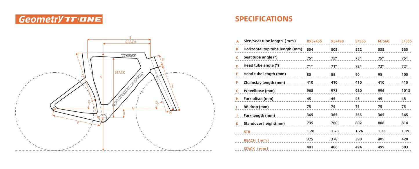 Quickpro TT:ONE Carbon Road Bike Frameset | UCI Approved | Custom Paint