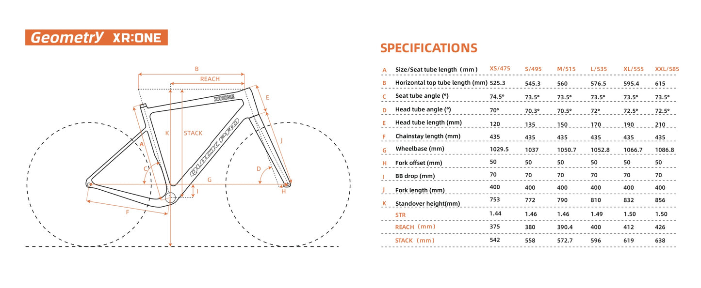 Quickpro XR:ONE Carbon Road Bike Frameset | Custom Paint