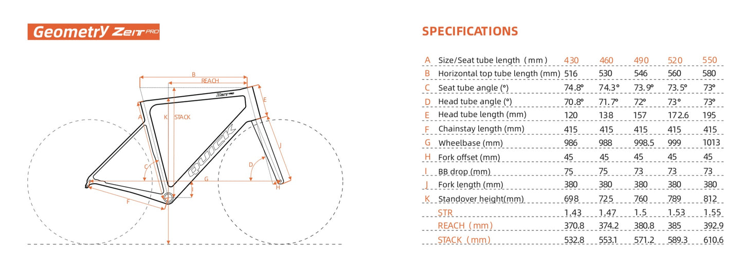 Quickpro ZEIT PRO Carbon Road Bike Frameset | UCI Approved | Custom Paint
