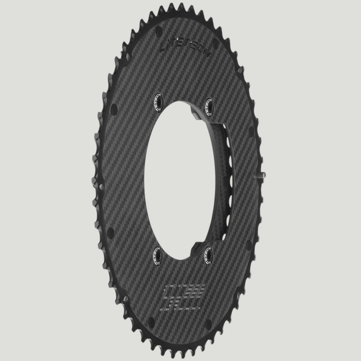 LiteTech Aero carbon chainring, side view