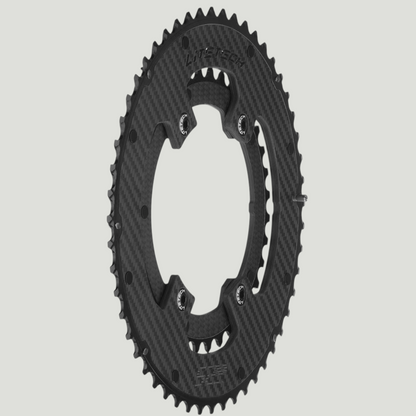 LiteTech carbon double chainring, side view