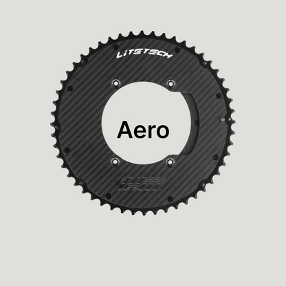 LiteTech carbon double chainrings, Aero style