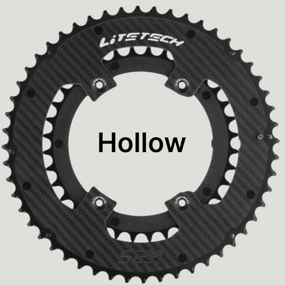 LiteTech carbon double chainrings, Hollow style