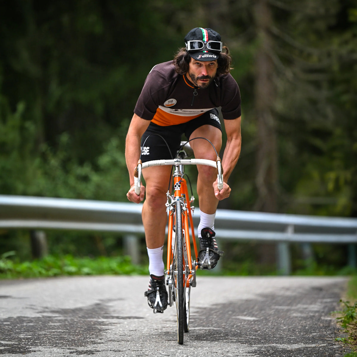 Road cyclist training on Vittoria Rally tubulars