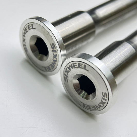 Sixweel titanium thru-axles for Factor, axle heads