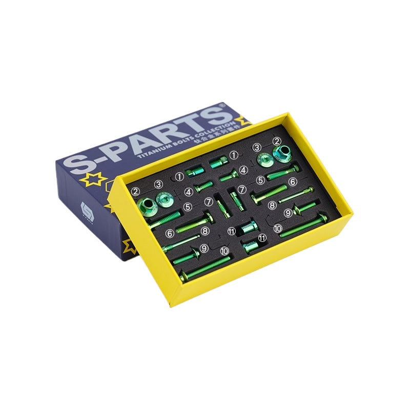 S-Parts titanium brake bolt kit for Ultegra R8170 - Green