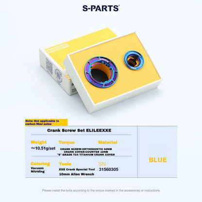 S-Parts titanium crank cap for Elilee - Blue