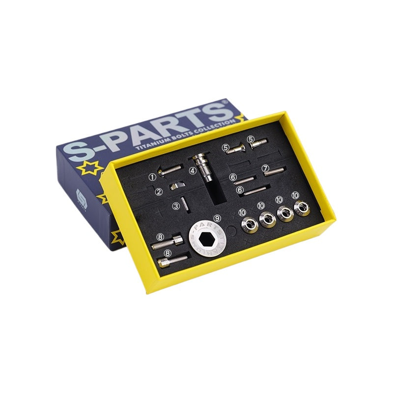 S-Parts titanium groupset bolt kit for Dura-Ace R9250 / Ultegra R8150 - Titanium