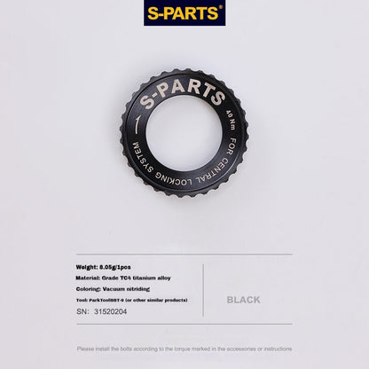 S-Parts titanium Center Lock lockring - Black