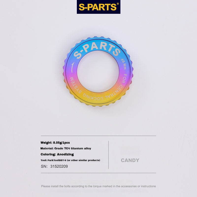 S-Parts titanium Center Lock lockring - Candy