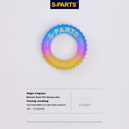 S-Parts titanium Center Lock lockring - Candy