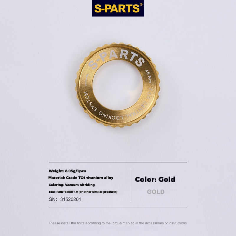 S-Parts titanium Center Lock lockring - Gold