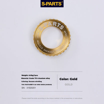 S-Parts titanium Center Lock lockring - Gold