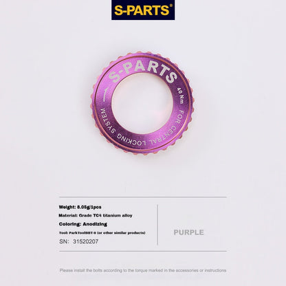 S-Parts titanium Center Lock lockring - Purple