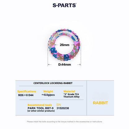 S-Parts titanium Center Lock lockring - Rabbit