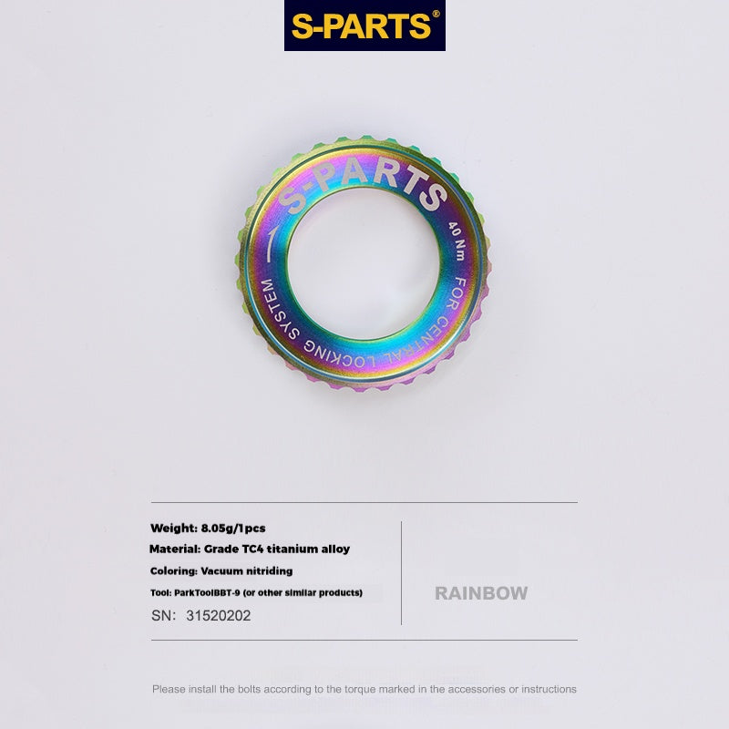 S-Parts titanium Center Lock lockring - Rainbow