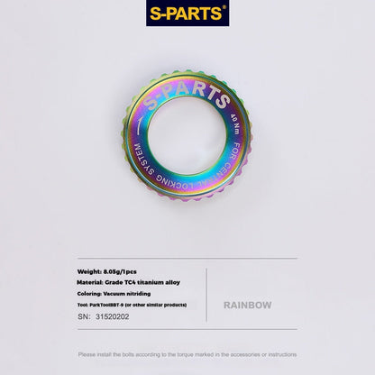 S-Parts titanium Center Lock lockring - Rainbow