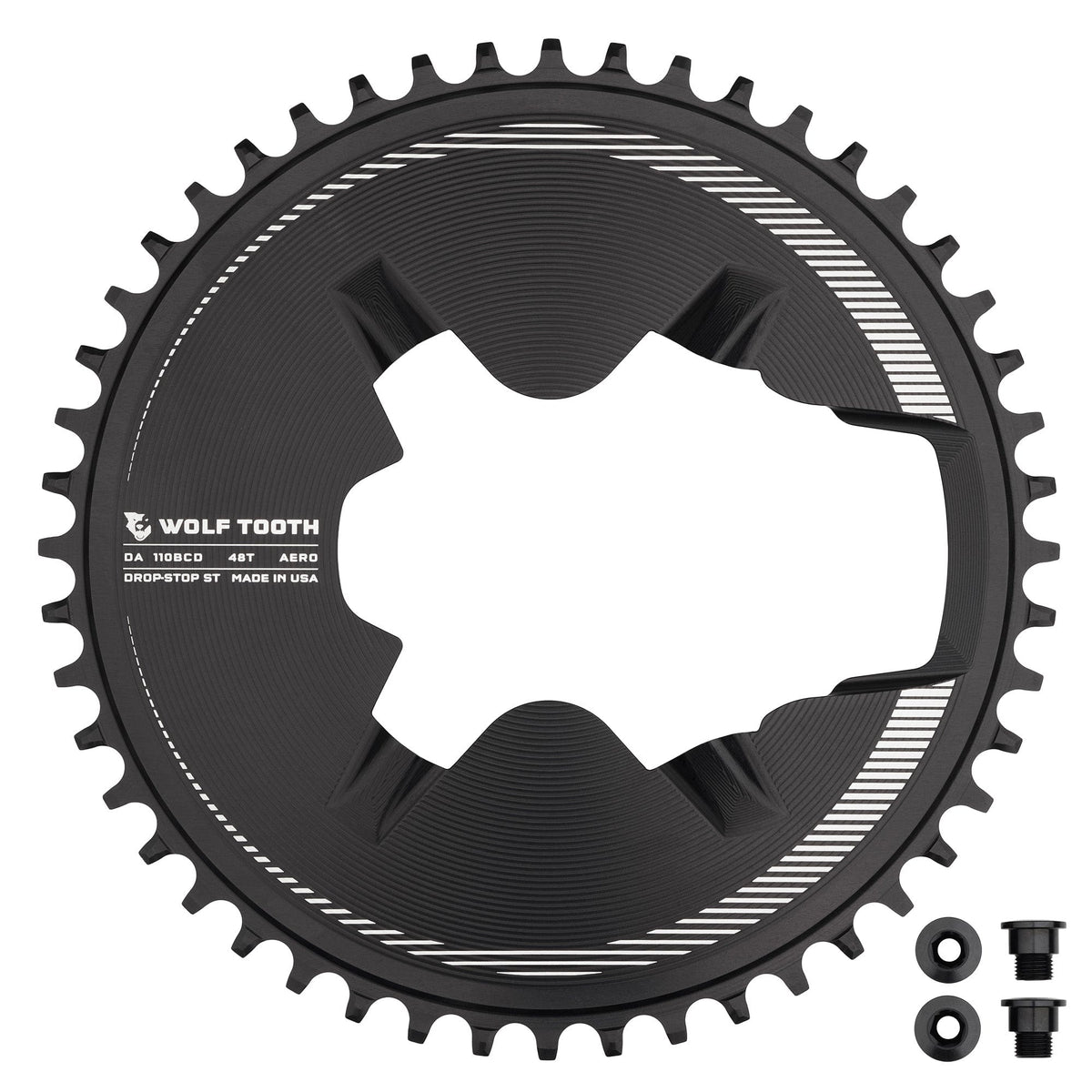 Wolf Tooth Aero Direct Mount chainring for Shimano Dura-Ace R9200, 48T