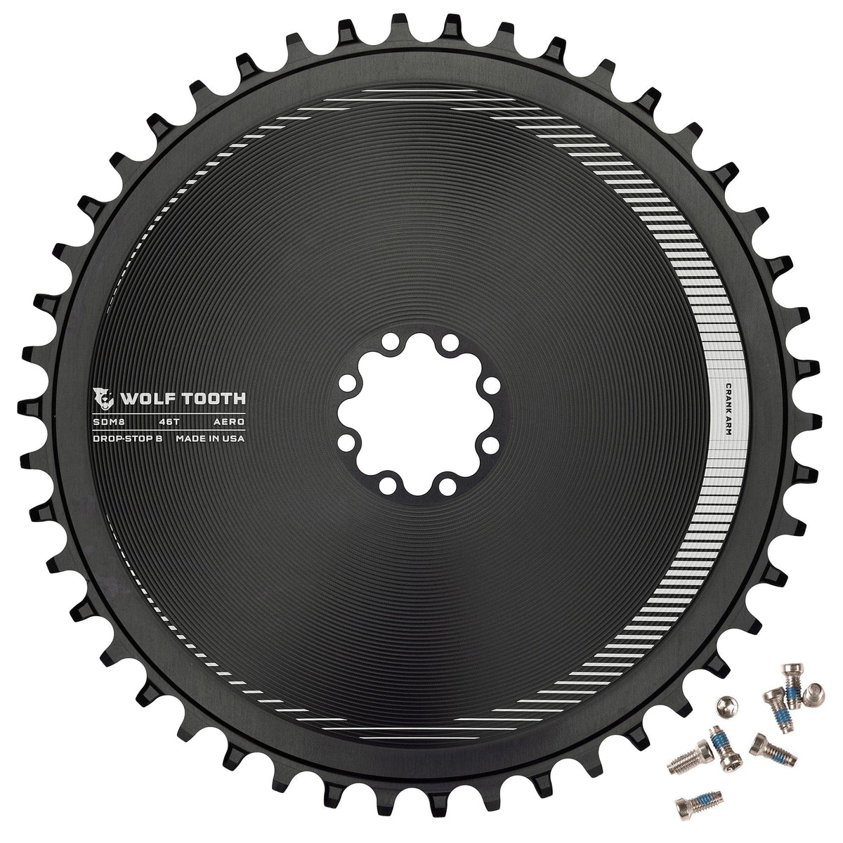 Wolf Tooth Aero Direct Mount chainring for SRAM 8-bolt cranks, 46T