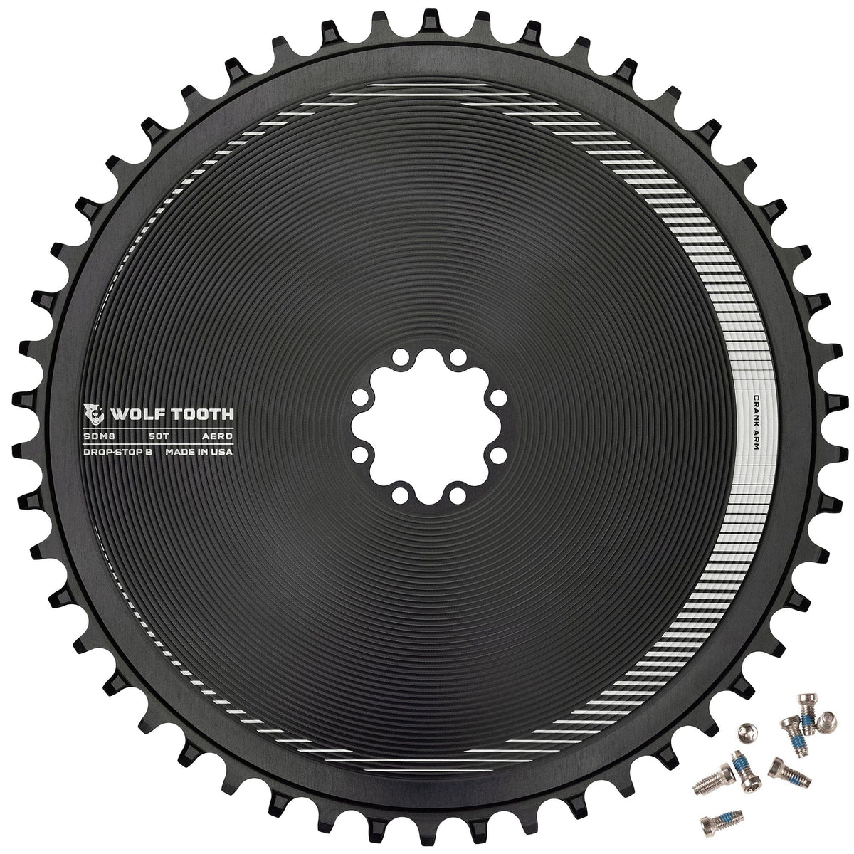 Wolf Tooth Aero Direct Mount chainring for SRAM 8-bolt cranks, 50T